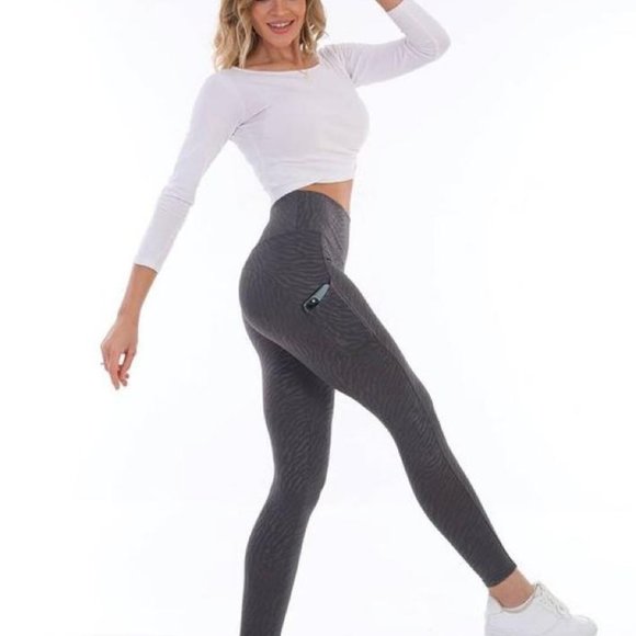 CM fashion pocketed zebra print leggings NWT - Picture 2 of 9